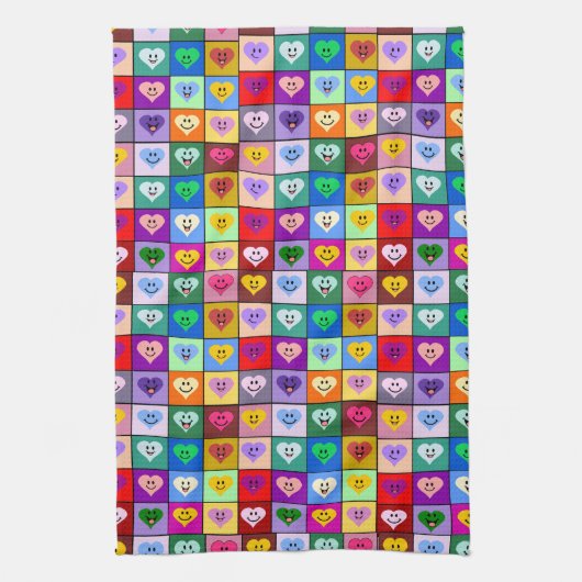Mehrfarbige Herzen Handtuch (Vertikal)