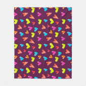 Mehrfarbige Herzen: Lila Wasserfarben-Muster. Fleecedecke (Vorderseite)