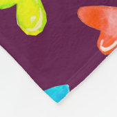 Mehrfarbige Herzen: Lila Wasserfarben-Muster. Fleecedecke (Ecke)