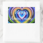 mehrfarbige Herzen Rechteckiger Aufkleber (Tasche)