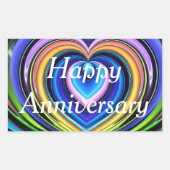 mehrfarbige Herzen Rechteckiger Aufkleber (Vorderseite)