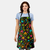 mehrfarbige Herzen Schürze (Getragen)