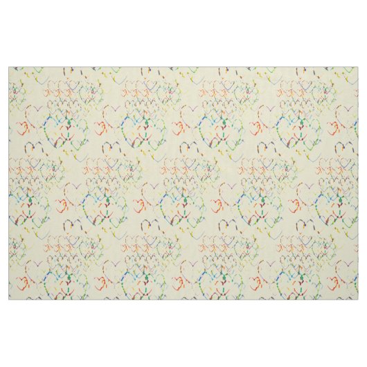mehrfarbige Herzen Stoff (Fat Quarter (45,7 x 55,9 cm))
