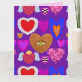 Mehrfarbige Herzen Valentine Karte (Vorderseite)