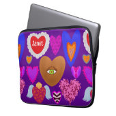 Mehrfarbige Herzen Valentine Laptopschutzhülle (Vorderseite Links)