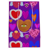 Mehrfarbige Herzen Valentine Mittlere Geschenktüte (Rückseite)