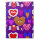 Mehrfarbige Herzen Valentine Notizblock (Vorderseite)