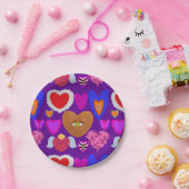 Mehrfarbige Herzen Valentine Pappteller (Party)