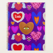Mehrfarbige Herzen Valentine Planer (Vorderseite)
