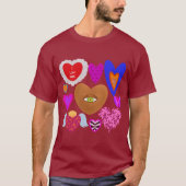 Mehrfarbige Herzen Valentine T-Shirt (Vorderseite)
