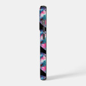 Mehrfarbige Herzenfarbe auf Holz iPhone Hülle (Linke Seite)