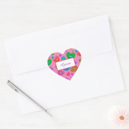 Mehrfarbige Herzklopfe mit Augapfelwangen-Liebe Herz-Aufkleber