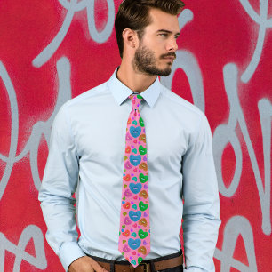 Mehrfarbige Herzklopfe mit Augapfelwangen-Liebe Krawatte