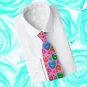 Mehrfarbige Herzklopfe mit Augapfelwangen-Liebe Krawatte