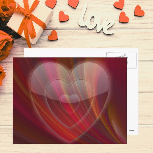 Mehrfarbige Herzpostkarte Postkarte