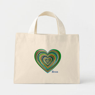 Mehrfarbige Herztotentasche Mini Stoffbeutel