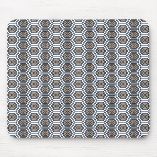 Mehrfarbige Hexagons. Honigwabe Mesh Muster. Mousepad (Vorne)