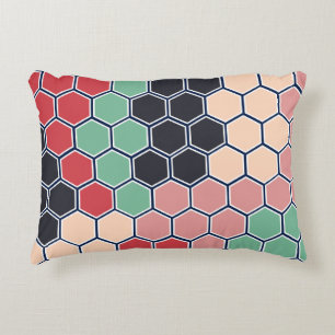 Mehrfarbige Hexagons Modernes Muster Zierkissen