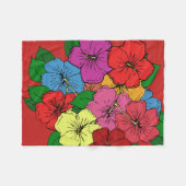Mehrfarbige Hibiskus-Blume #6 Fleecedecke (Vorderseite (Horizontal))