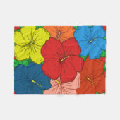 Mehrfarbige Hibiskus-Blume #7 Fleecedecke (Vorderseite (Horizontal))