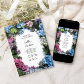 Mehrfarbige Hydrangea-Blume Geburtstagsparty Einladung