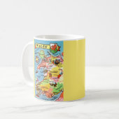 Mehrfarbige Illustrierte Karte von Wales Kaffeetasse (Vorderseite Links)
