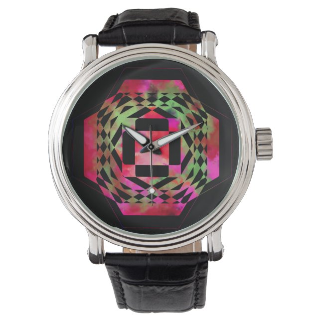 mehrfarbige Jagged Geometry Watch Armbanduhr (Vorderseite)