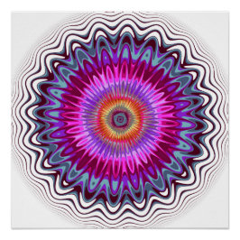 mehrfarbige Kaleidoskop-Blume Poster