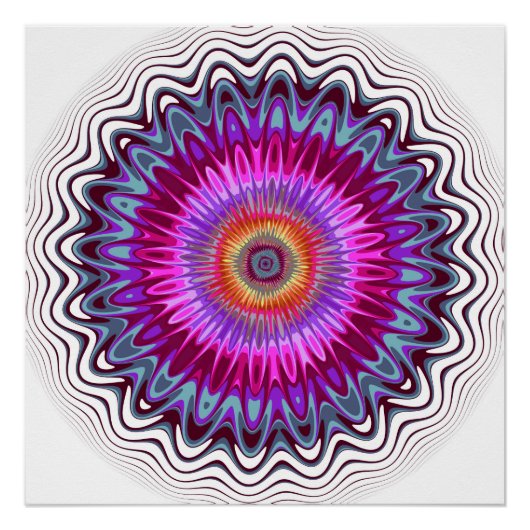 mehrfarbige Kaleidoskop-Blume Poster (Vorderseite)