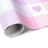 mehrfarbige Karierte Pastel Hearts Geschenkpapier (Rolleneckpunkt)