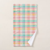 Mehrfarbige Karo-Gingham Badhandtuch Set (Handtuch)
