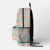 Mehrfarbige Karo-Gingham Bedruckter Rucksack (Rechts)