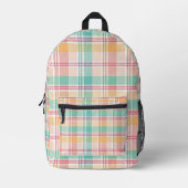 Mehrfarbige Karo-Gingham Bedruckter Rucksack (Vorderseite)