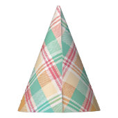Mehrfarbige Karo-Gingham Partyhütchen (Rückseite)