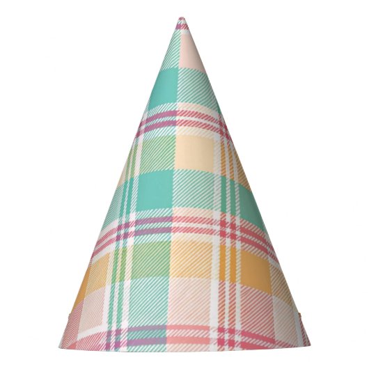 Mehrfarbige Karo-Gingham Partyhütchen (Vorderseite)