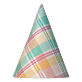 Mehrfarbige Karo-Gingham Partyhütchen (Links)