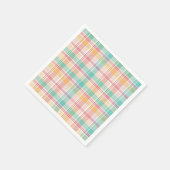 Mehrfarbige Karo-Gingham Serviette (Ecke)