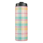 Mehrfarbige Karo-Gingham Thermosbecher (Vorderseite)