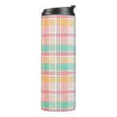 Mehrfarbige Karo-Gingham Thermosbecher (Nach links gedreht)