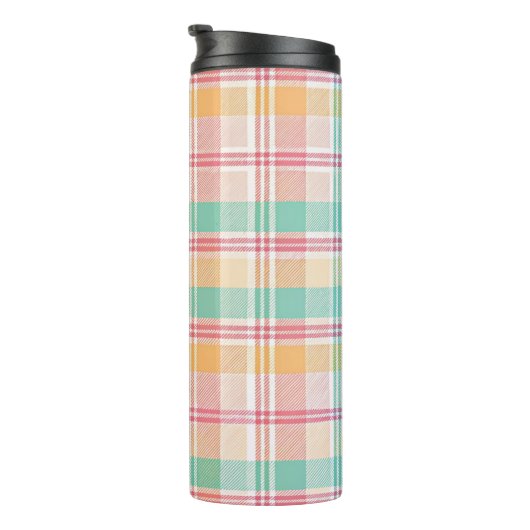 Mehrfarbige Karo-Gingham Thermosbecher (Nach rechts gedreht)