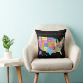 Mehrfarbige Karte der Vereinigten Staaten Kissen (Stuhl )