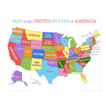 mehrfarbige Karte der Vereinigten Staaten