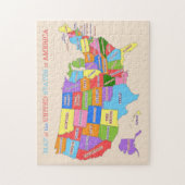 mehrfarbige Karte der Vereinigten Staaten Puzzle (Vertikal)