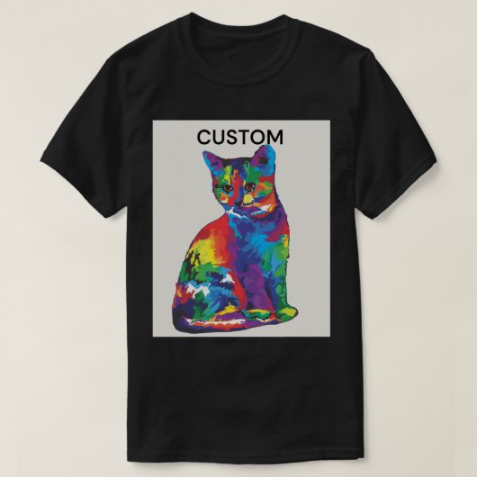 mehrfarbige Katze T-Shirt (Design vorne)