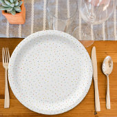 Mehrfarbige Konfetti-Babydusche Pappteller