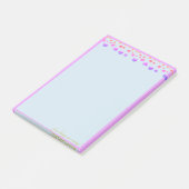 Mehrfarbige Konfetti in hellblau Post-it Klebezettel (angewinkelt)