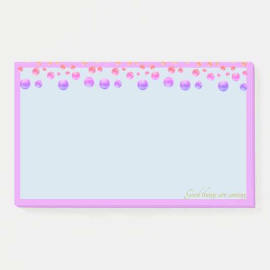 Mehrfarbige Konfetti in hellblau Post-it Klebezettel (Vorderseite)