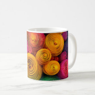 Mehrfarbige konzentrische Kreise abstrakte Textur Kaffeetasse