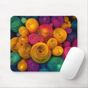 Mehrfarbige konzentrische Kreise abstrakte Textur Mousepad