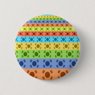 Mehrfarbige koreanische Flagge Kunst Druck Button